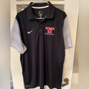 Youngstown State basketball Nike Dri-fit Black Polo - striped sleeves